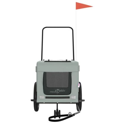 Ремарке за колело за любимци сив и черен Оксфорд плат и желязо