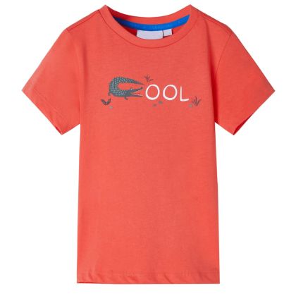 Детска тениска с къс ръкав, светлочервена, 140