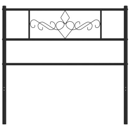 Метална табла за глава, черна, 100 см