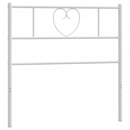 Метална табла за глава, бяла, 75 см