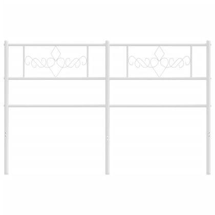 Метална табла за глава, бяла, 120 см