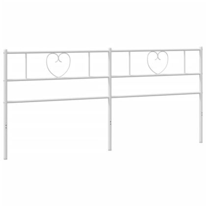 Метална табла за глава, бяла, 200 см