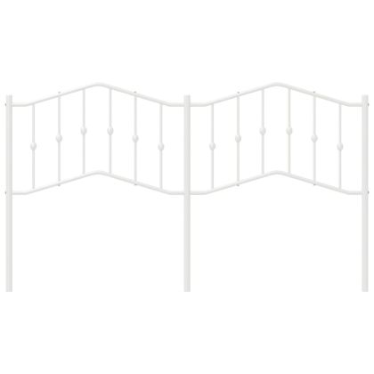 Метална табла за глава, бяла, 180 см