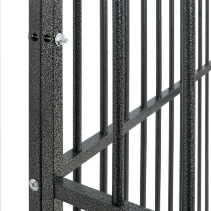 Кучешка клетка с колела, черна, поцинкована стомана