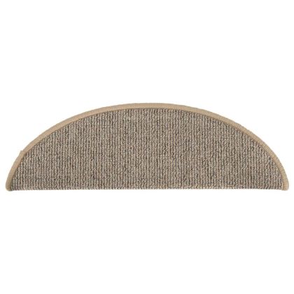 Изтривалки за стълби, 15 бр., 56x17x3 см, кафяви, полукръгли