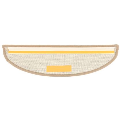 Изтривалки за стълби, 15 бр., 56x17x3 см, кафяви, полукръгли