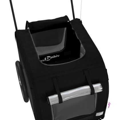 Ремарке за колело за любимци черно Оксфорд плат и желязо