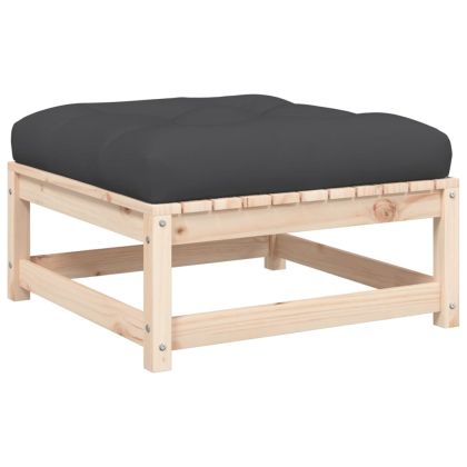 Градинско кресло без подлакътници, с възглавници и табуретка