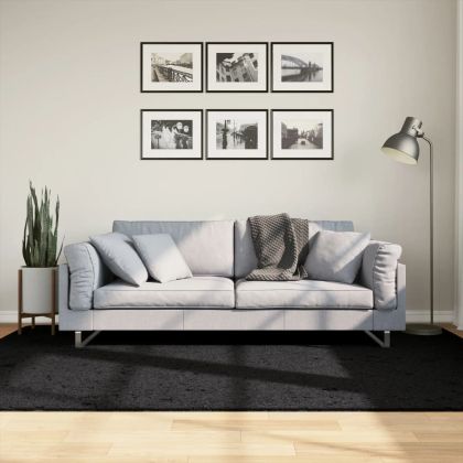 Шаги килим с дълъг косъм "PAMPLONA" модерен черен 160x230 см