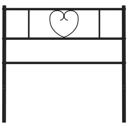 Метална табла за глава, черна, 75 см