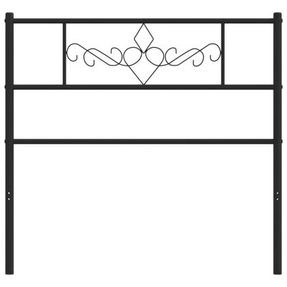 Метална табла за глава, черна, 107 см