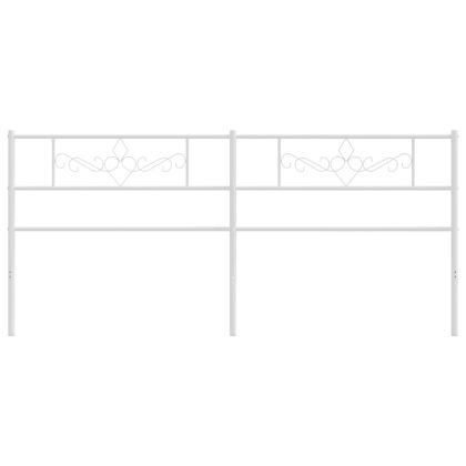 Метална табла за глава, бяла, 180 см