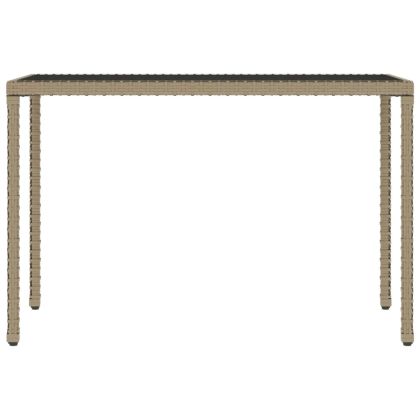 Градински трапезен комплект 6 части възглавници бежов полиратан