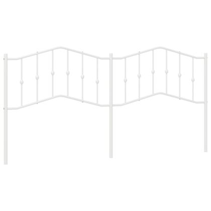 Метална табла за глава, бяла, 193 см