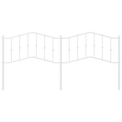 Метална табла за глава, бяла, 193 см