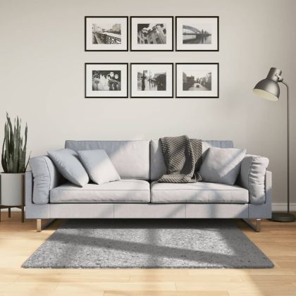 Шаги килим с дълъг косъм "PAMPLONA" модерен сив 120x120 см