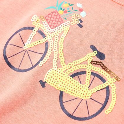 Детска тениска, неоново коралова, 92