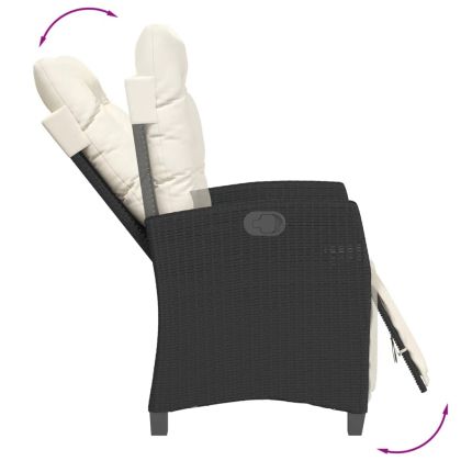 Градински трапезен комплект възглавници 9 части черен полиратан