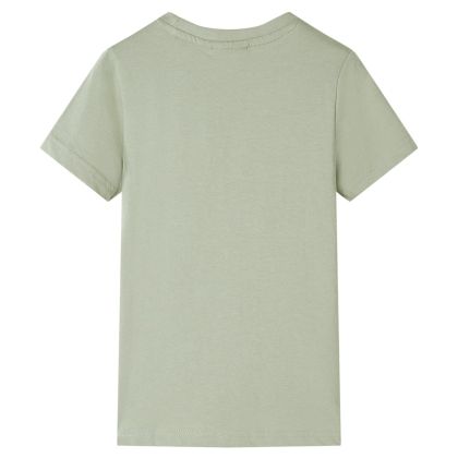 Детска тениска с къс ръкав, светло каки, 128