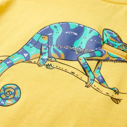 Детска тениска с къс ръкав, светла охра, 104