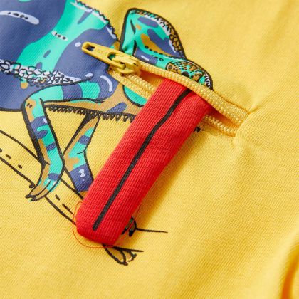 Детска тениска с къс ръкав, светла охра, 116