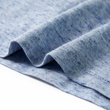 Детска тениска с къс ръкав, син меланж, 128