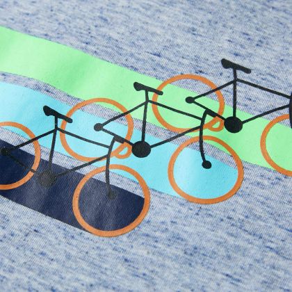 Детска тениска с къс ръкав, син меланж, 140