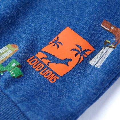 Детски суитшърт, тъмносин меланж, 128