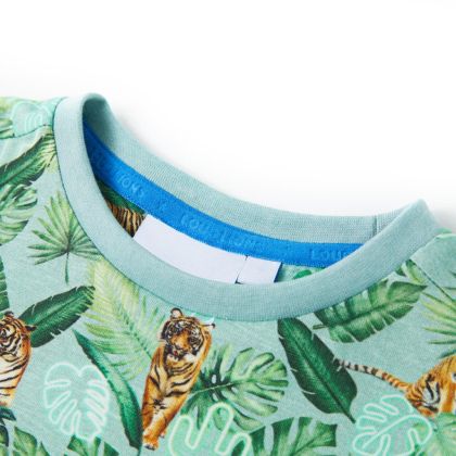 Детска тениска, светлозелен меланж, 140