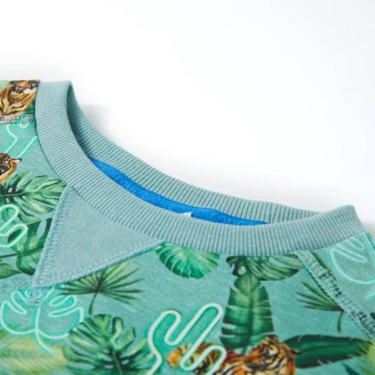 Детски суитшърт, светлозелен меланж, 104