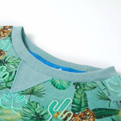 Детски суитшърт, светлозелен меланж, 128