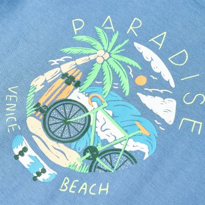 Детска тениска, средно синя, 116