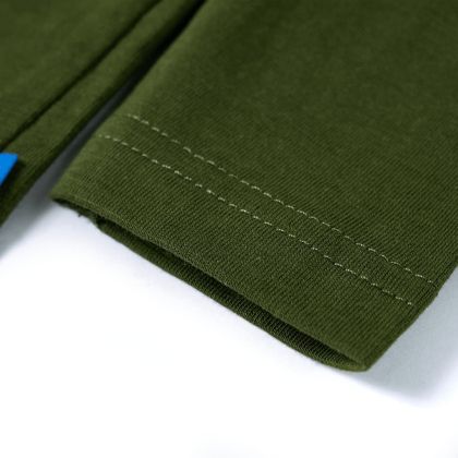 Детска тениска с дълъг ръкав, тъмно каки, 92