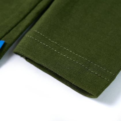 Детска тениска с дълъг ръкав, тъмно каки, 104