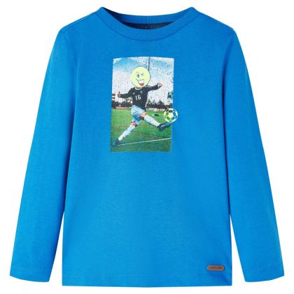 Детска тениска с дълъг ръкав, кобалтовосиньо, 116