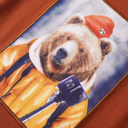 Детска тениска с дълъг ръкав, опушено оранжево, 140