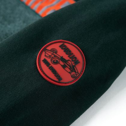 Детски суитшърт с качулка, тъмнозелен, 128