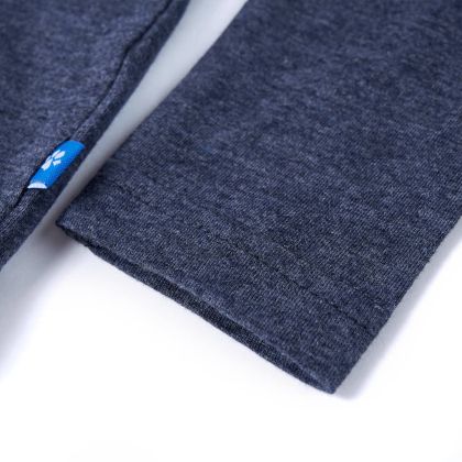 Детска тениска с дълъг ръкав, тъмносин меланж, 116