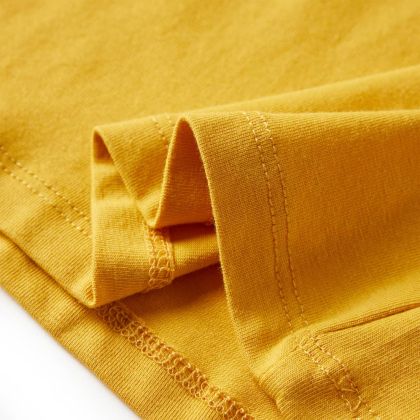 Детска тениска с дълъг ръкав, тъмна охра, 128