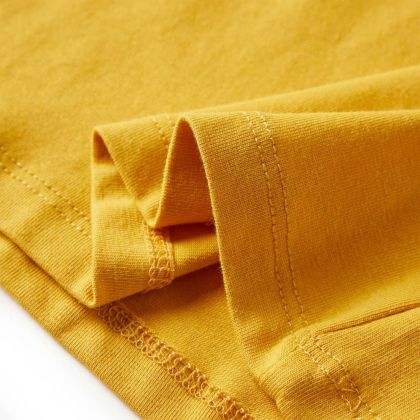 Детска тениска с дълъг ръкав, тъмна охра, 140