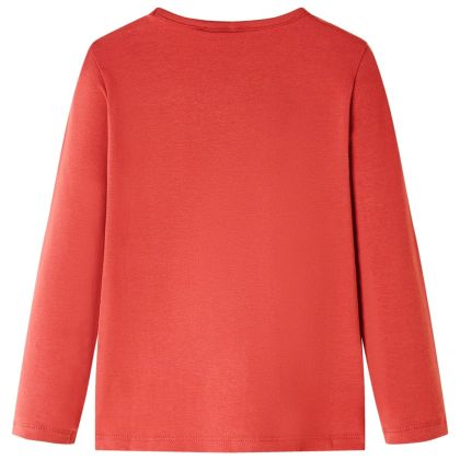 Детска тениска с дълъг ръкав, опушено червено, 92