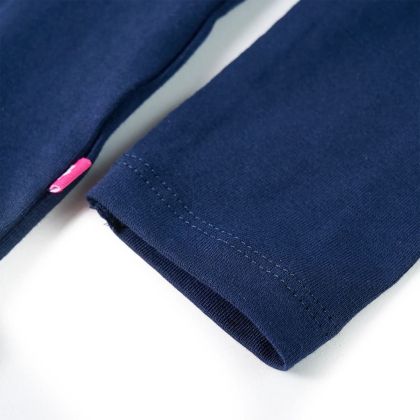 Детска тениска с дълъг ръкав, нейви синьо, 104