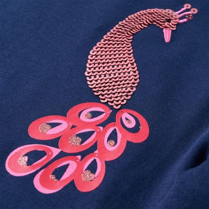 Детска тениска с дълъг ръкав, нейви синьо, 116