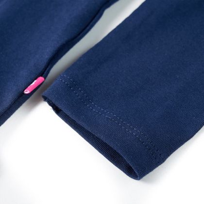 Детска тениска с дълъг ръкав, нейви синьо, 116