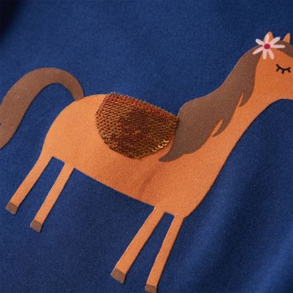 Детска тениска с дълъг ръкав, нейви синьо, 128