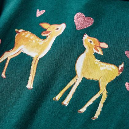 Детска тениска с дълъг ръкав, тъмнозелена, 116