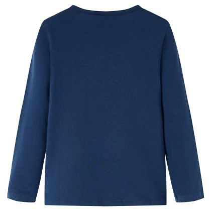Детска тениска с дълъг ръкав, нейви синьо, 104
