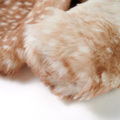 Детско палто от изкуствен косъм, коняк, 104