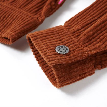 Детско яке, кадифе, коняк, 116