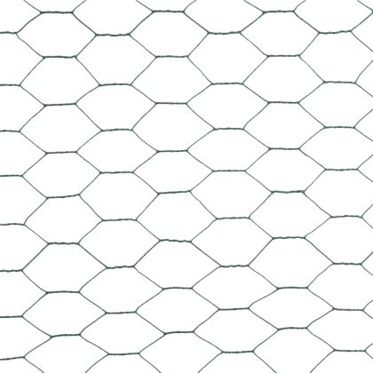 Кокошкарска мрежа, стомана с PVC покритие, 25х1,2 м, зелена